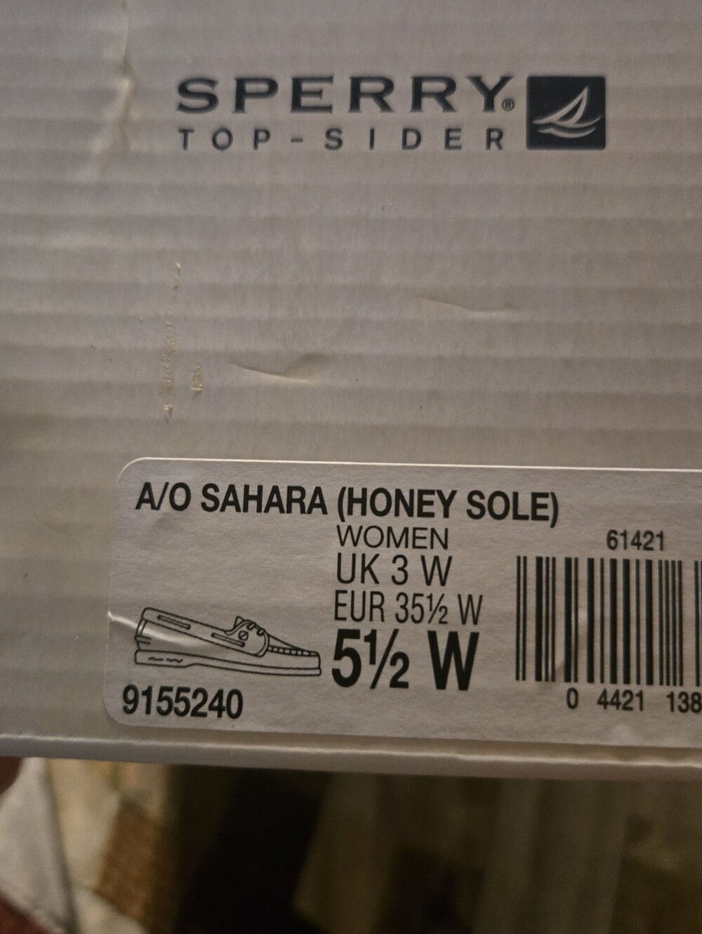New In Box. Womans Sperry Sahara (Honey Sole) Boat Shoe. - Picture 6 of 6